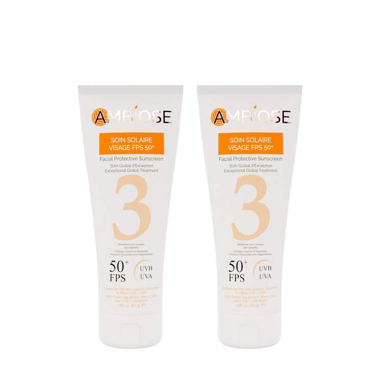 2 Protectores Solares Faciales  FPS 50+  Ambiose  — Imagen 2 de 3