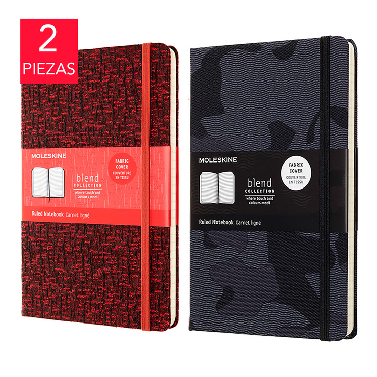 Moleskine Libretas de Pasta Dura con Camuflaje y Textil Hoja Rayada de 13 x 21cm — Imagen 1 de 4
