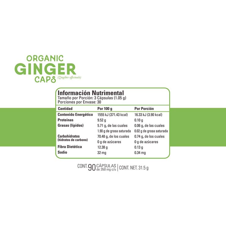 Organic Side Ginger 90 Cápsulas — Imagen 2 de 2