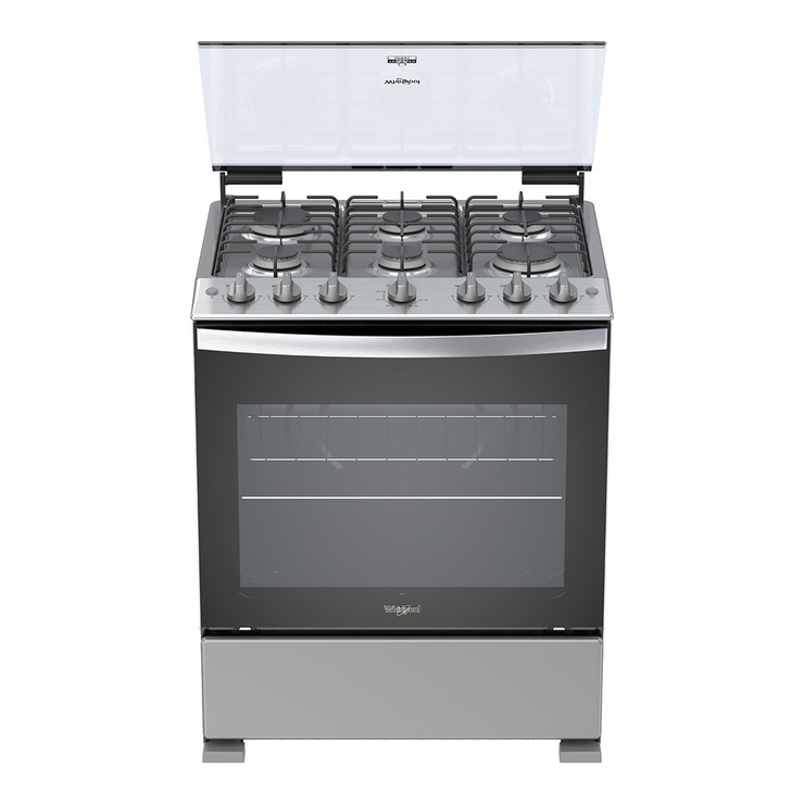 Estufa de piso Whirlpool de 30" con capelo — Imagen 1 de 4