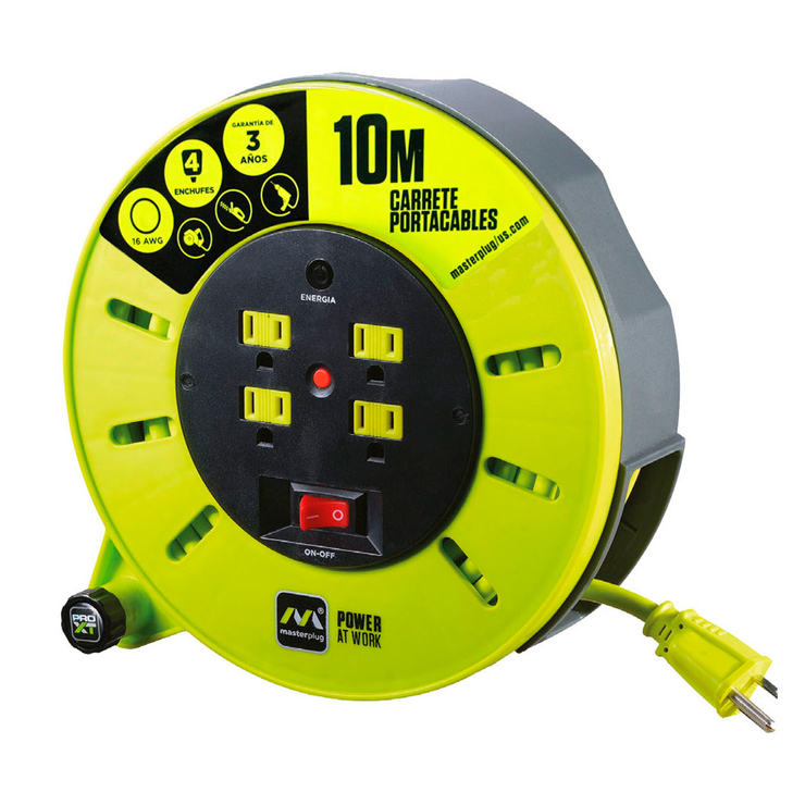MasterPlug, Extensión Eléctrica de Cassette de 10M - Calibre 16 — Imagen 1 de 3