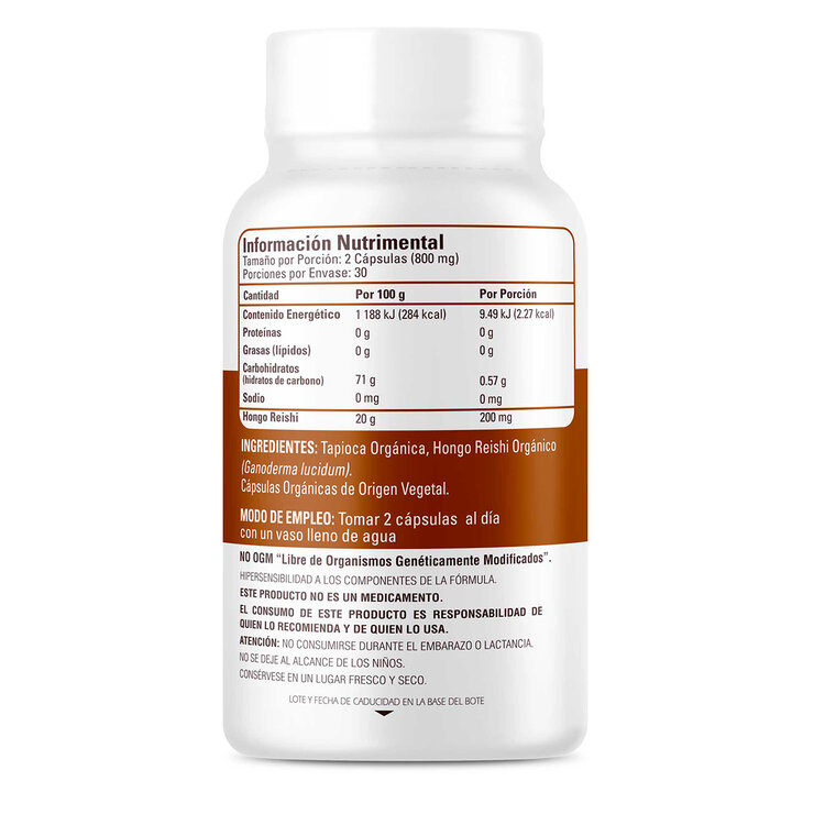 Organic Side Reishi 2 Frascos de 60 Cápsulas c/u — Imagen 3 de 3