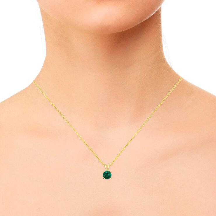 Collar de Esmeralda Creado, Oro de 14K — Imagen 4 de 4