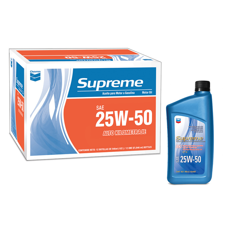 Chevron Aceite Alto Kilometraje 25w50 12/946ml — Imagen 1 de 2