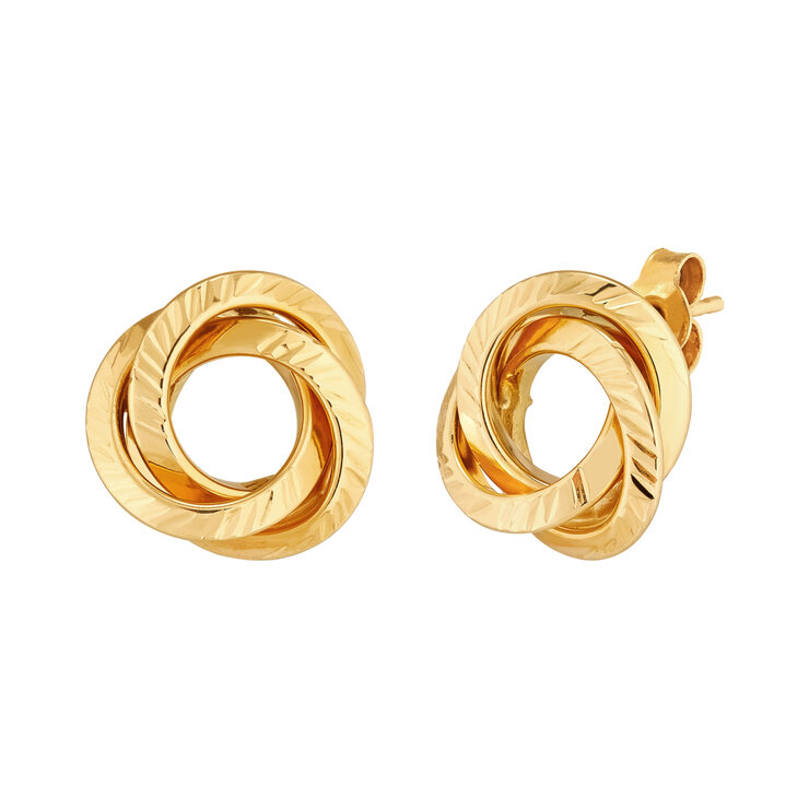 Aretes, Nudo de Amor, Oro Amarillo 14K — Imagen 1 de 3