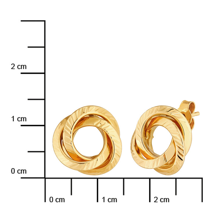 Aretes, Nudo de Amor, Oro Amarillo 14K — Imagen 3 de 3