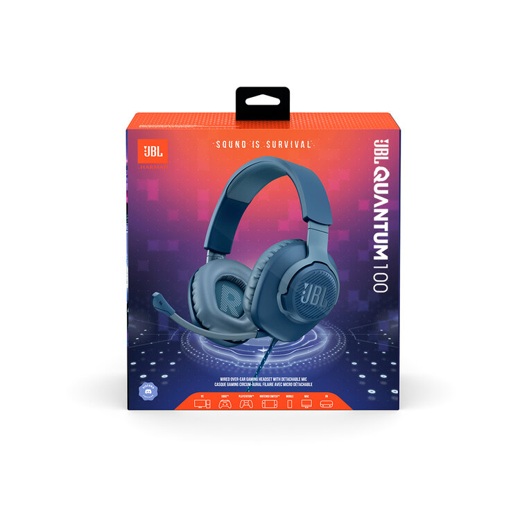 JBL Quantum 100 Audífonos Gaming Azul — Imagen 3 de 3