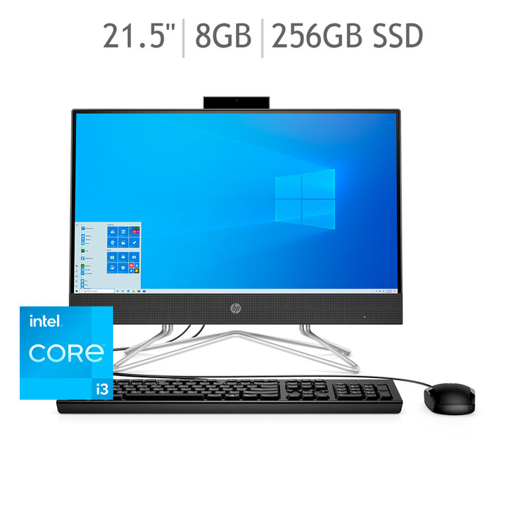 HP AIO Desktop 21.5" Intel® Core™ i3  8GB 256GB SSD Windows 10 — Imagen 1 de 4