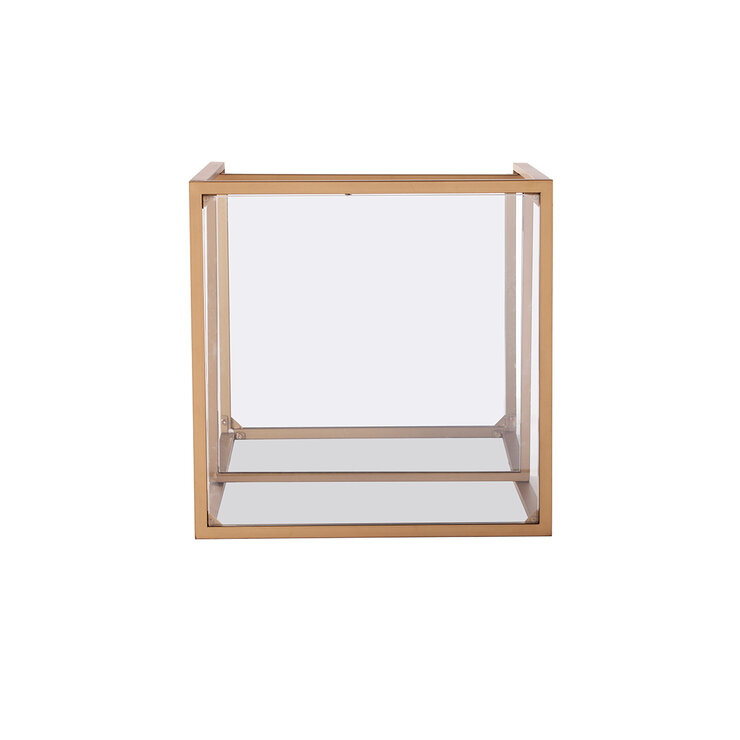 SEI, Horten, Mesa Auxiliar Cuadrada Con Tapa De Cristal — Imagen 3 de 4