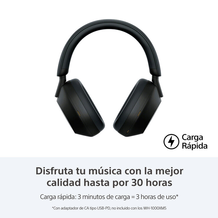 Sony WH-1000XM5 Audífonos inalámbricos con Cancelación de Ruido, Negro — Imagen 2 de 4