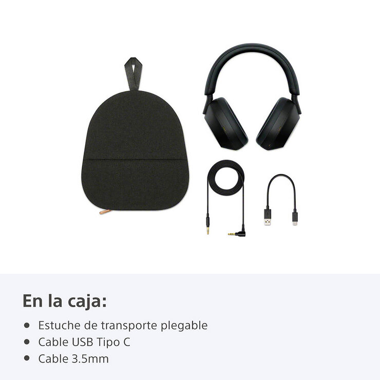 Sony WH-1000XM5 Audífonos inalámbricos con Cancelación de Ruido, Negro — Imagen 3 de 4