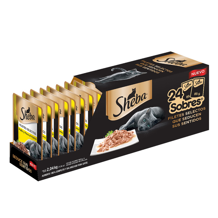 Sheba Alimento Húmedo para Gato Sabor Pavo y Pollo 24 pzas de 85 g — Imagen 3 de 4