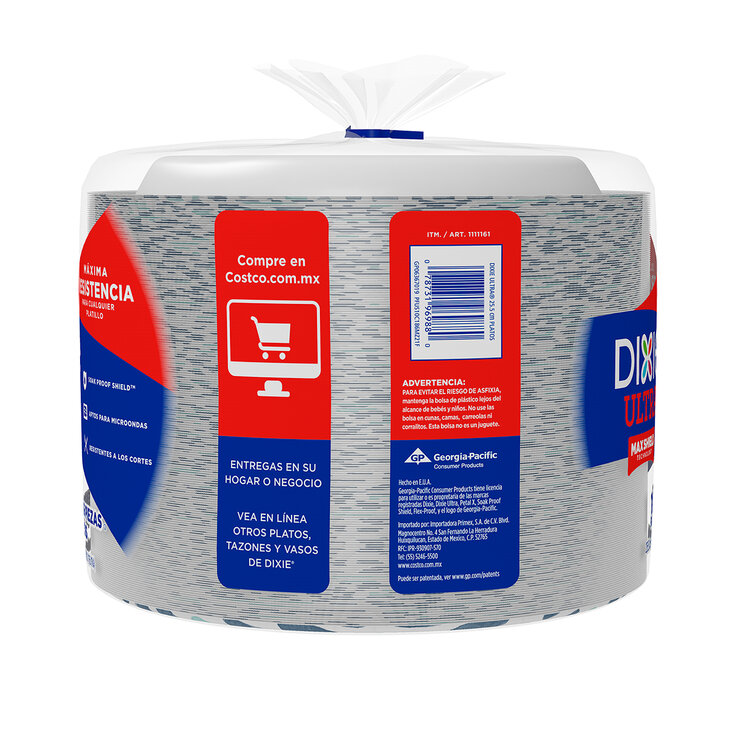 Dixie Ultra Platos de Papel 186 pzas de 25.5 cm — Imagen 3 de 3