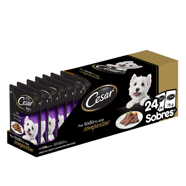 Cesar Alimento Húmedo para Perro Sabor Filete Mignon 24 pzas de 75g — Imagen 2 de 4