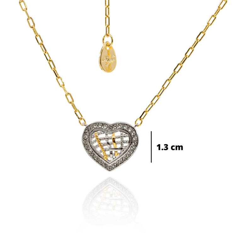 Mayfer,  Juego de Collar y Aretes con Dije de Corazón, Colección Santorini, Cristal Austríaco — Imagen 2 de 4