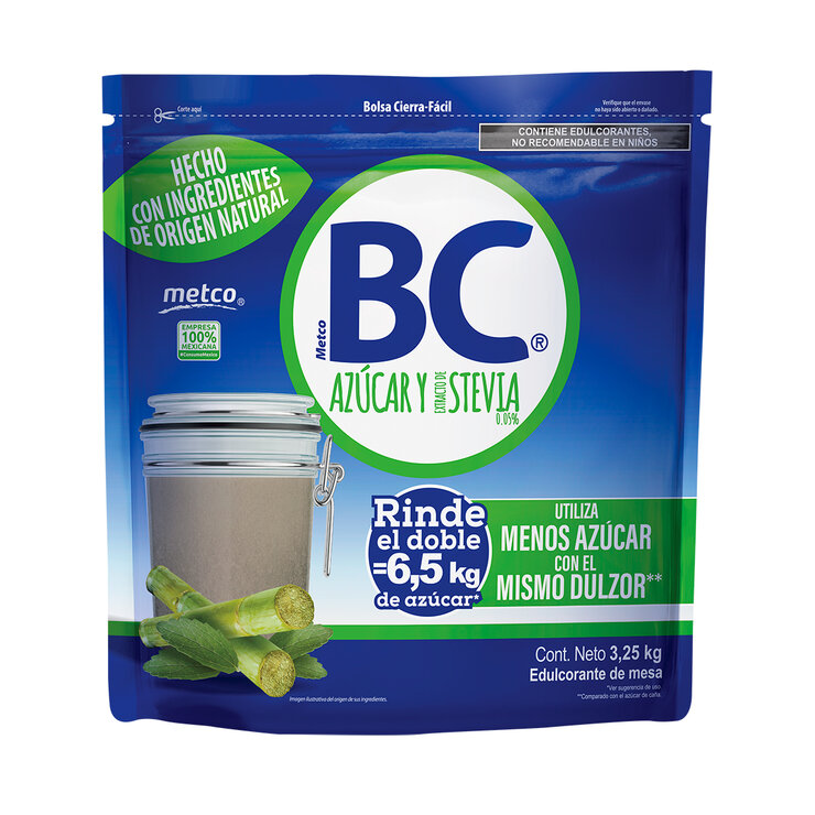BC Azúcar y Extracto de Stevia 3.25 kg — Imagen 1 de 3