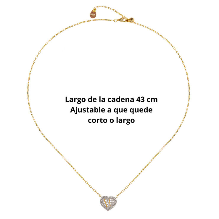 Mayfer,  Juego de Collar y Aretes con Dije de Corazón, Colección Santorini, Cristal Austríaco — Imagen 4 de 4
