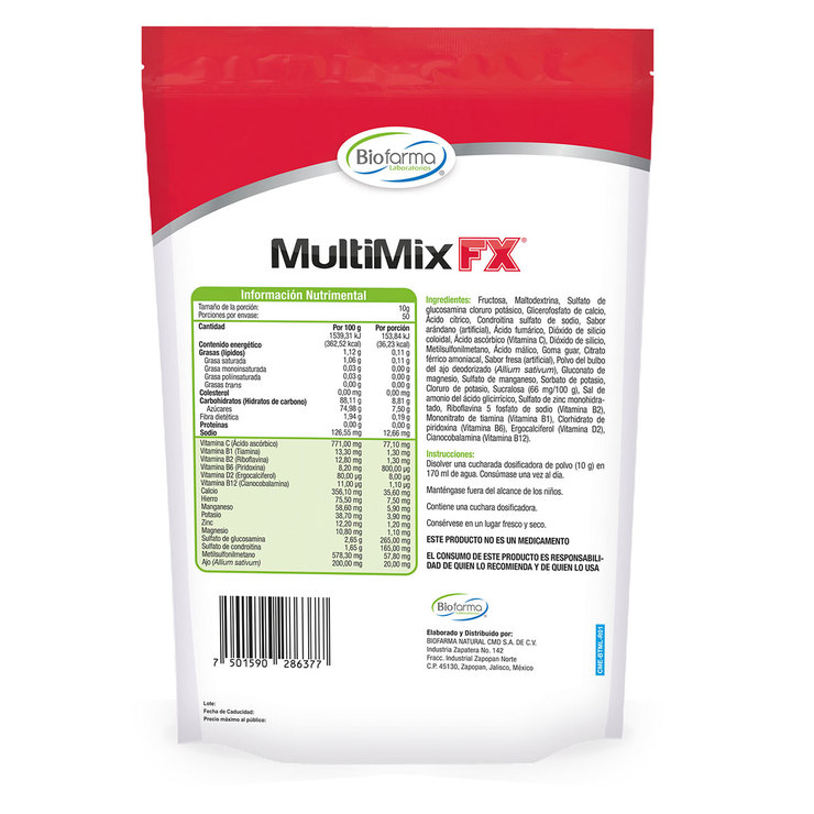 Multimix FX  Glucosamina/ Condroitina  Bolsa 500g — Imagen 2 de 2