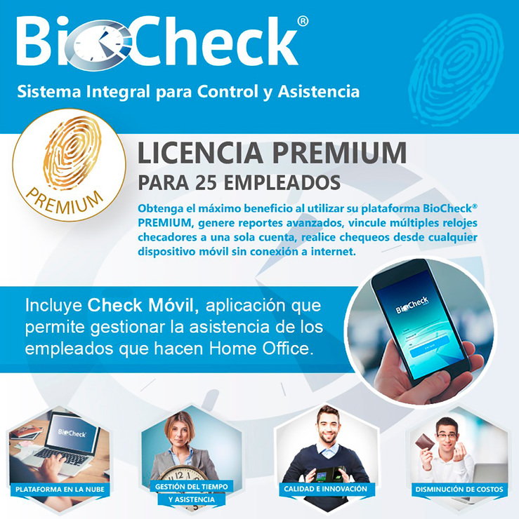 BioCheck, Licencia Premium por 1 Año para 25 Empleados — Imagen 1 de 2