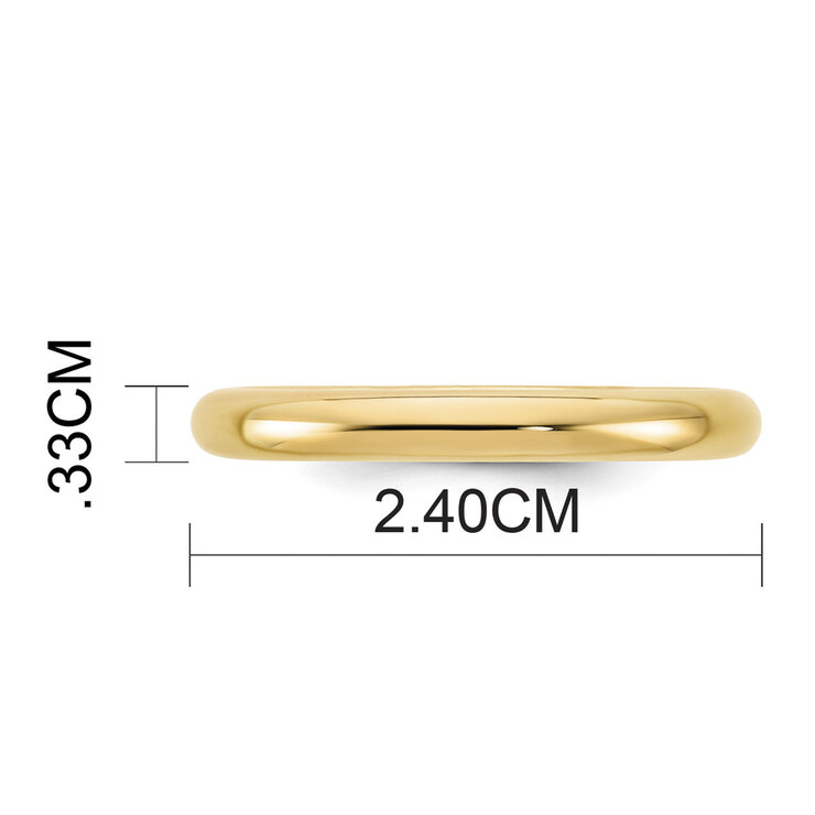Argolla de matrimonio, 3mm, Comfort Fit, Oro Amarillo de 14K, Talla 10 — Imagen 3 de 4