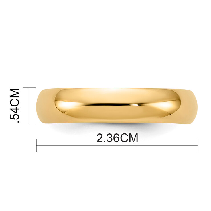 Argolla de Matrimonio, Comfort Fit, 5mm, Oro Amarillo de 14K, talla 10 — Imagen 4 de 4
