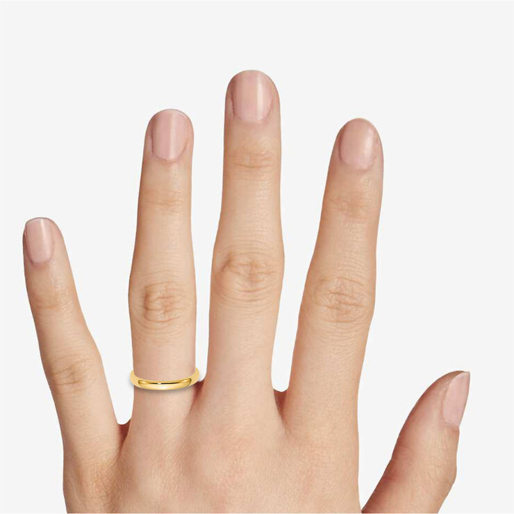 Argolla de matrimonio, Comfort Fit, 3mm, Oro Amarillo de 14K, Talla 7 — Imagen 3 de 4