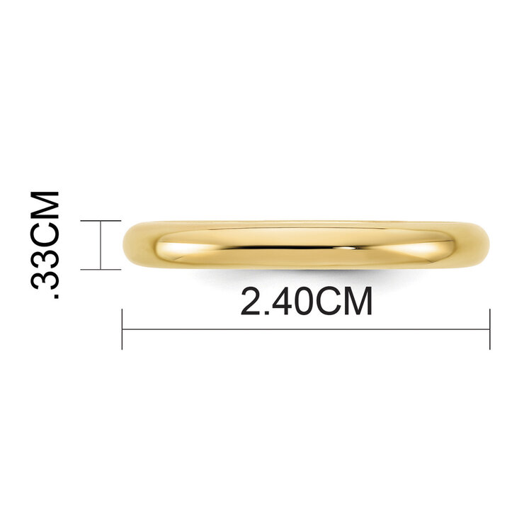 Argolla de matrimonio, Comfort Fit, 3mm, Oro Amarillo de 14K, Talla 7 — Imagen 4 de 4