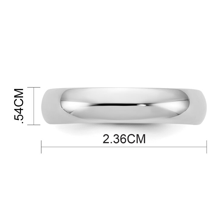 Argolla de matrimonio, 5mm, Comfort Fit, Oro Blanco de 14K, Talla 7 — Imagen 2 de 4