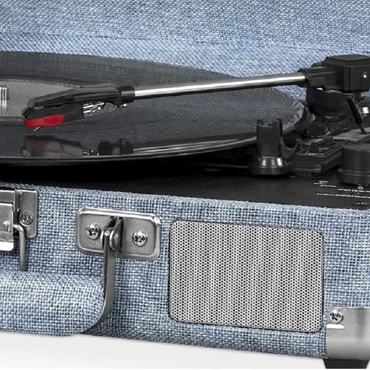Victrola Tornamesa Vintage BlueTooth en Portafolio Azul  — Imagen 4 de 4