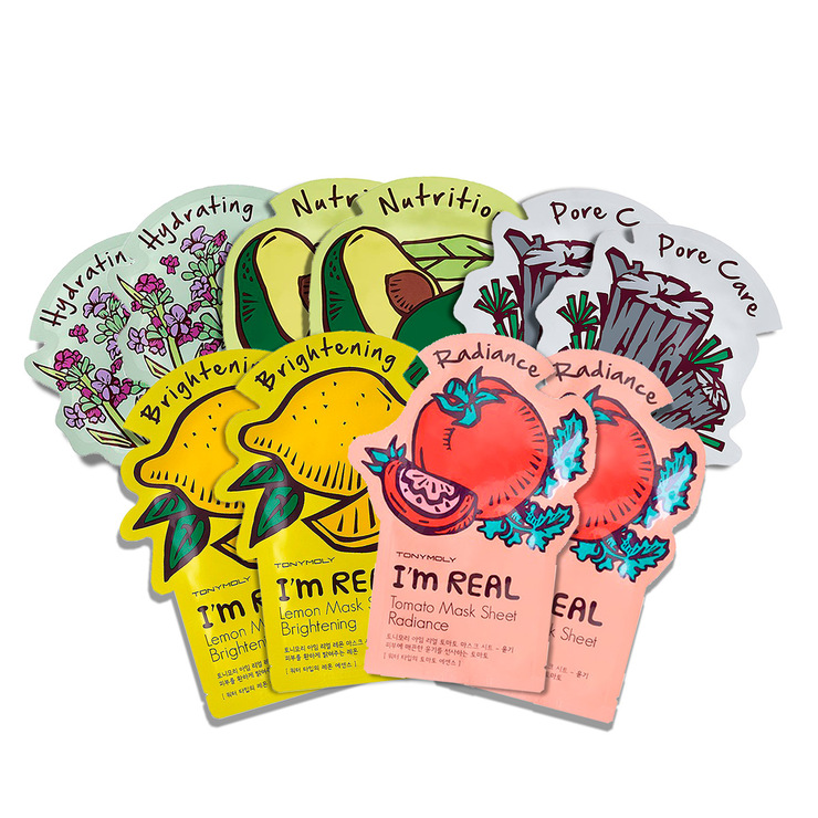 Mascarillas Hidratantes, Tony Moly I´m Real, 10 piezas