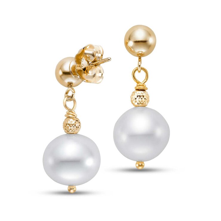 Aretes de Perlas, Oro de 14K — Imagen 2 de 4