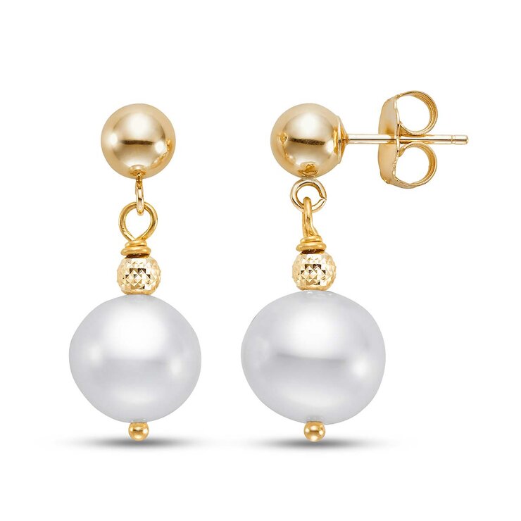 Aretes de Perlas, Oro de 14K — Imagen 1 de 4