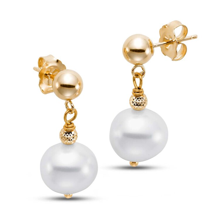 Aretes de Perlas, Oro de 14K — Imagen 3 de 4