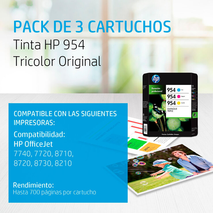HP954 Cartucho de Tinta 3 Colores — Imagen 4 de 4