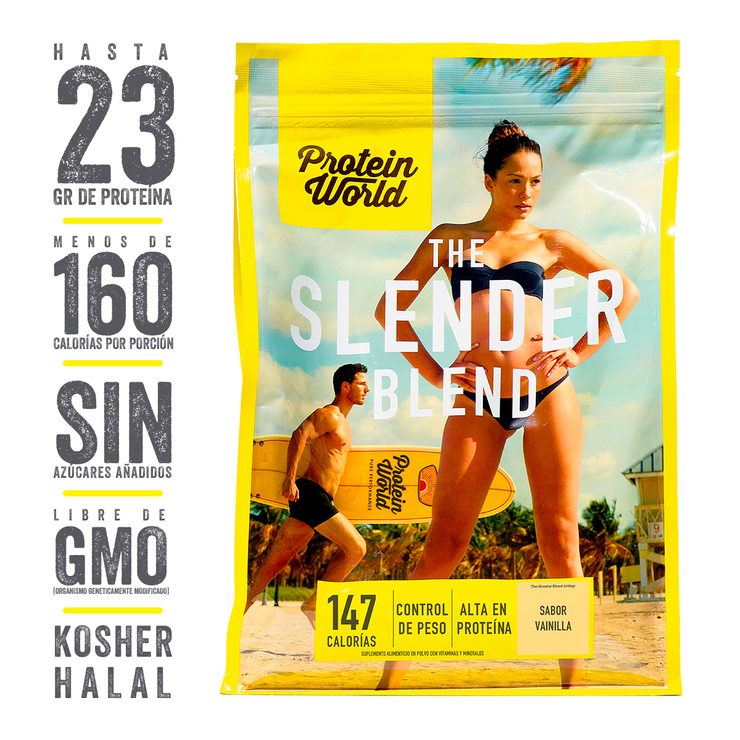Bebida a Base de Proteína Sabor Vainilla, Protein World Slender 1.2 kg — Imagen 3 de 3