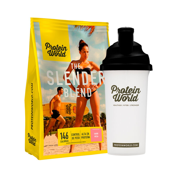 Bebida a Base de Proteína Sabor Fresa, Protein World Slender 1.2 kg
