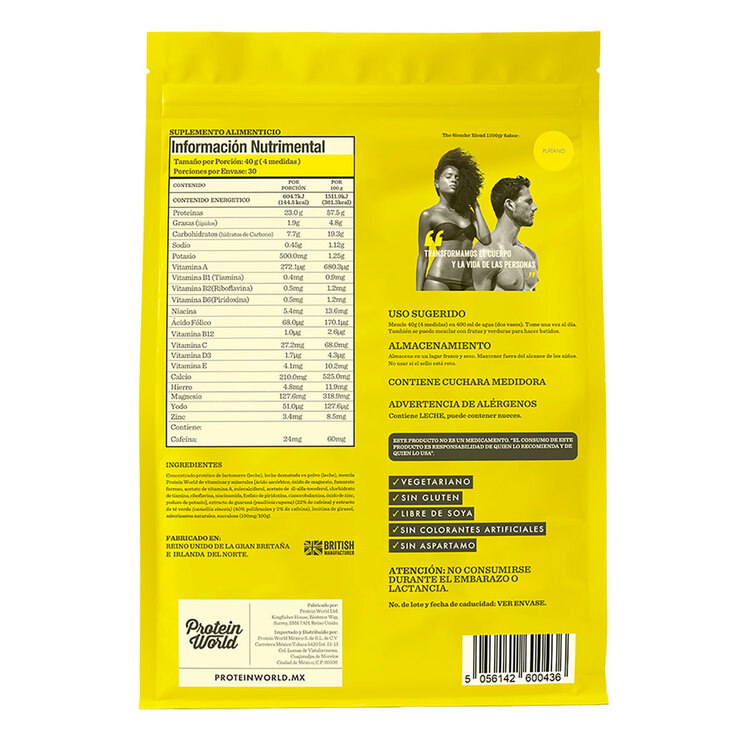 Protein World Slender Bebida a Base de Proteína Sabor Plátano 1.2 kg — Imagen 2 de 2