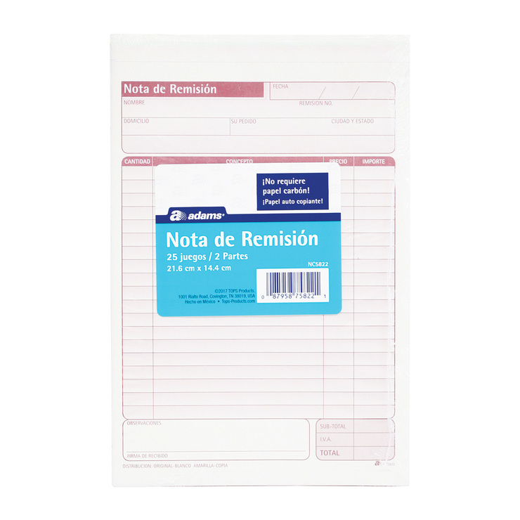 Adams nota de remisión con papel autocopiante — Imagen 2 de 3