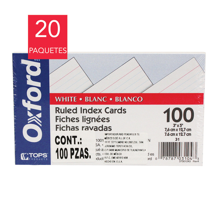Oxford tarjetas índice rayadas 7.6 x 12.7cm — Imagen 1 de 2
