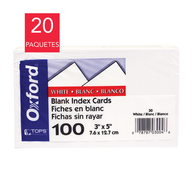 Oxford tarjetas índice blancas 7.6 x 12.7cm — Imagen 1 de 2