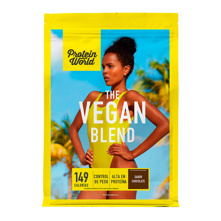 Proteína Vegana en Polvo Sabor Chocolate, Protein World, 1.2 kg — Imagen 2 de 3