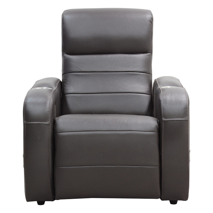 Lujoso Sillón Reclinable Manual con Portavasos, Café, Distinción Diamante — Imagen 1 de 2