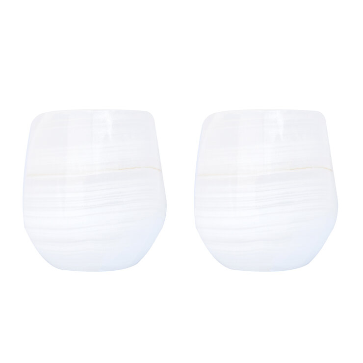 Luhom Juego de 2 Vasos de Ónix Blanco — Imagen 1 de 2