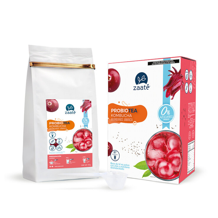 Zaaté Kombucha Té Rojo sin Azúcar Jamaica Arándano 700 g — Imagen 2 de 4