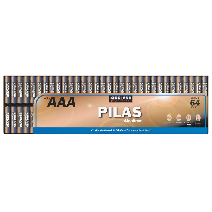 Kirkland Signature, Pilas Alcalinas AAA de 64 piezas