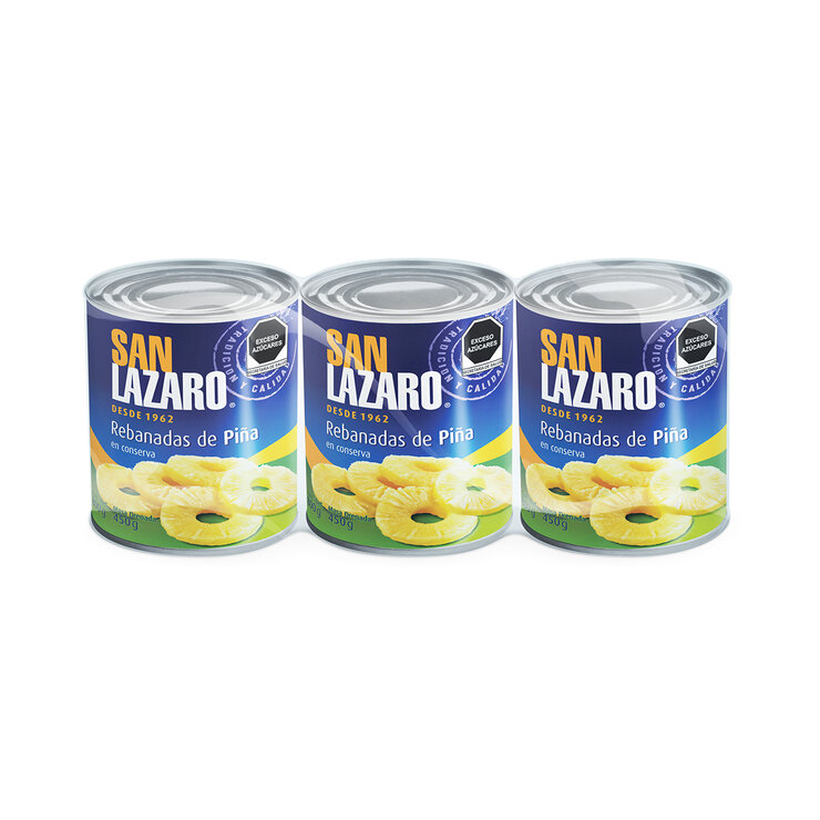 San Lázaro Rebanadas de Piña en Almíbar 3 pzas de 800 g