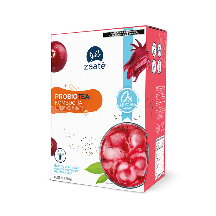 Zaaté Kombucha Té Rojo sin Azúcar Jamaica Arándano 700 g — Imagen 3 de 4