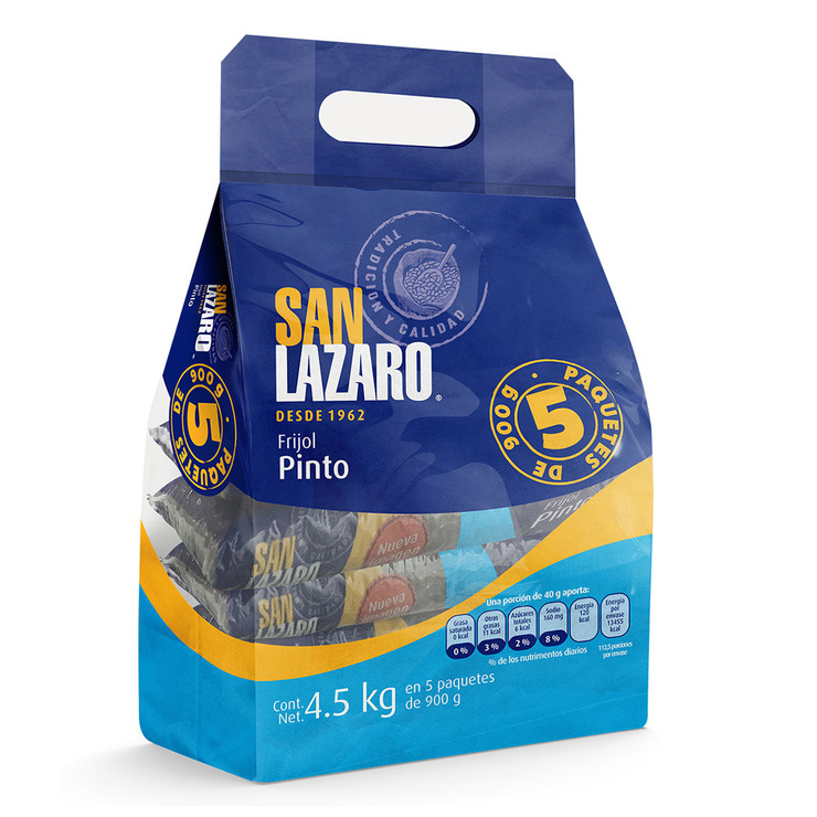 San Lazaro Frijol Pinto Nacional 5 pzas de 900 g