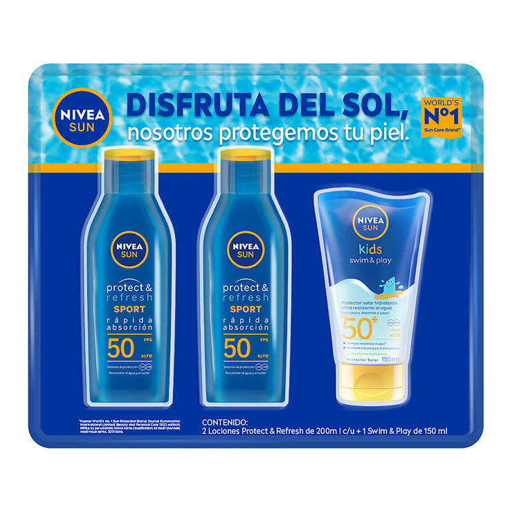 Nivea Sport Protector Solar 2 pzas de 200 ml + Protector Solar Infantil de 150 ml — Imagen 1 de 4