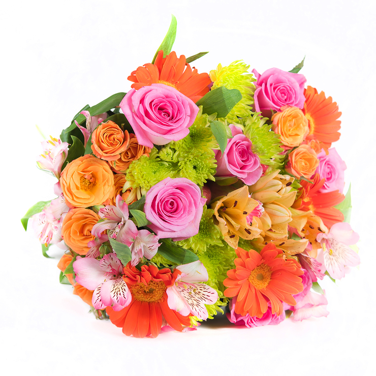 Chiltepec, Bouquet Mixto en Tonos Rosas y Naranjas